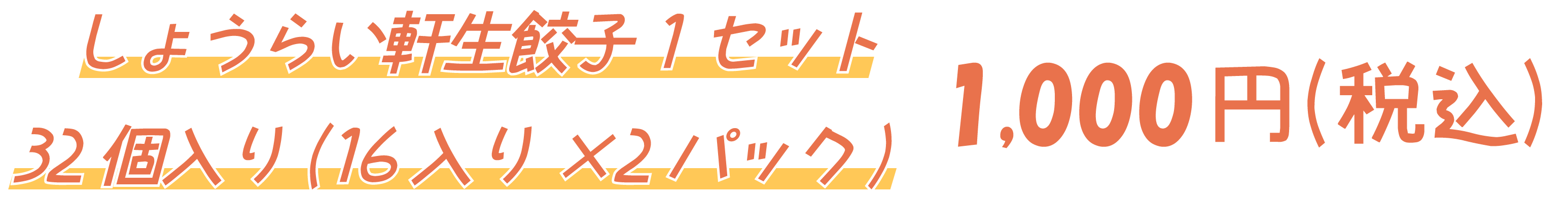 しょうらい軒生餃子1セット1,000円